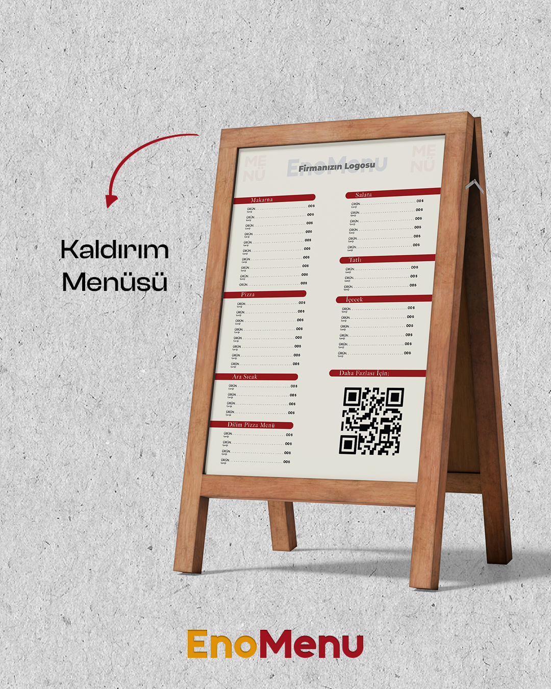 Kaldırım Menüsü — EnoMenu fiziksel ürün
