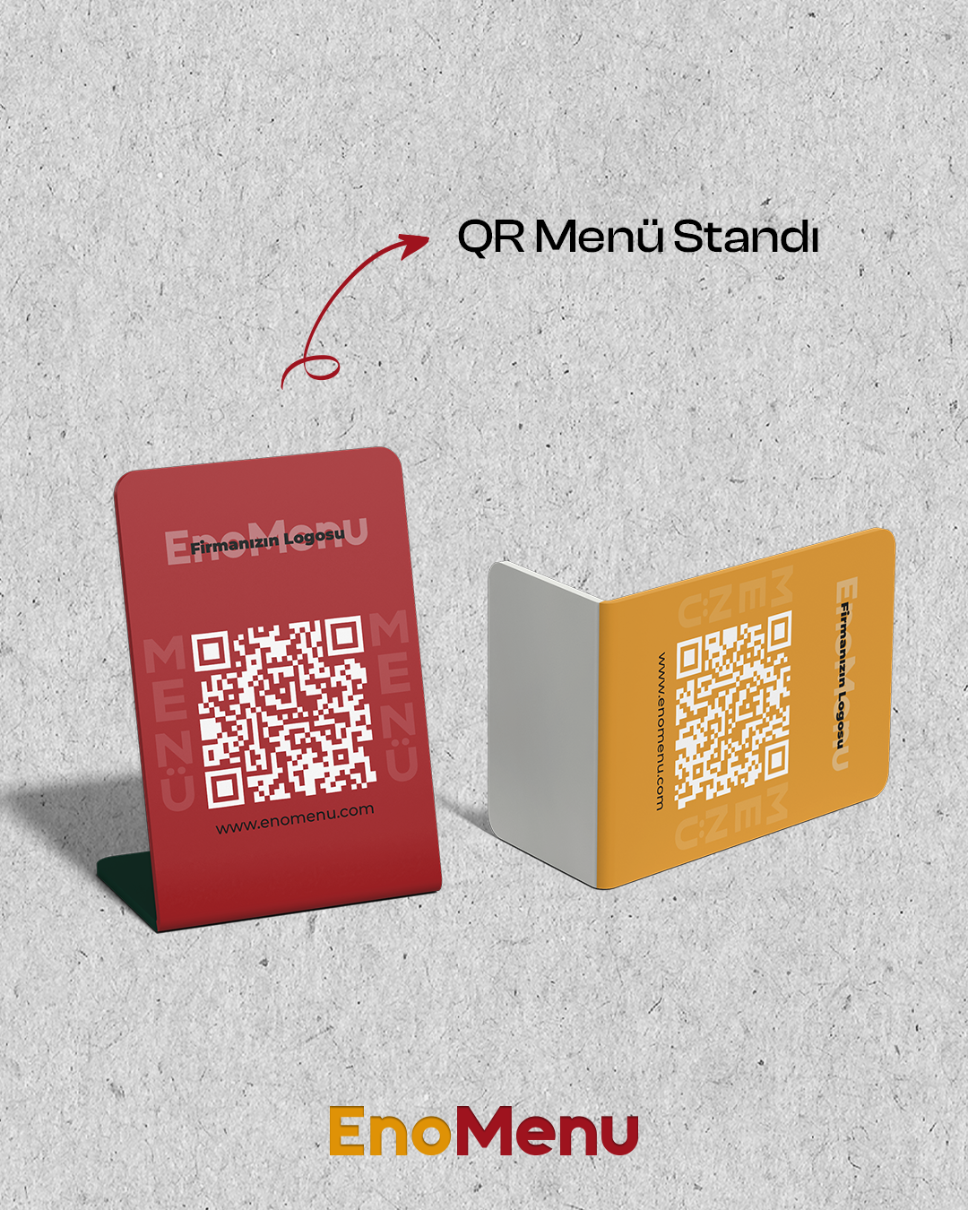 QR Menü Standı — EnoMenu fiziksel ürün